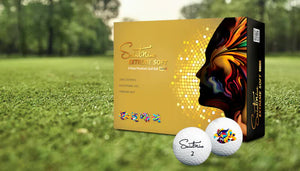 This image features a dozen box of the Extreme Soft Gold golf balls.