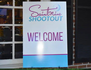 Image of the Saintnine Shootout welcome sign. 
